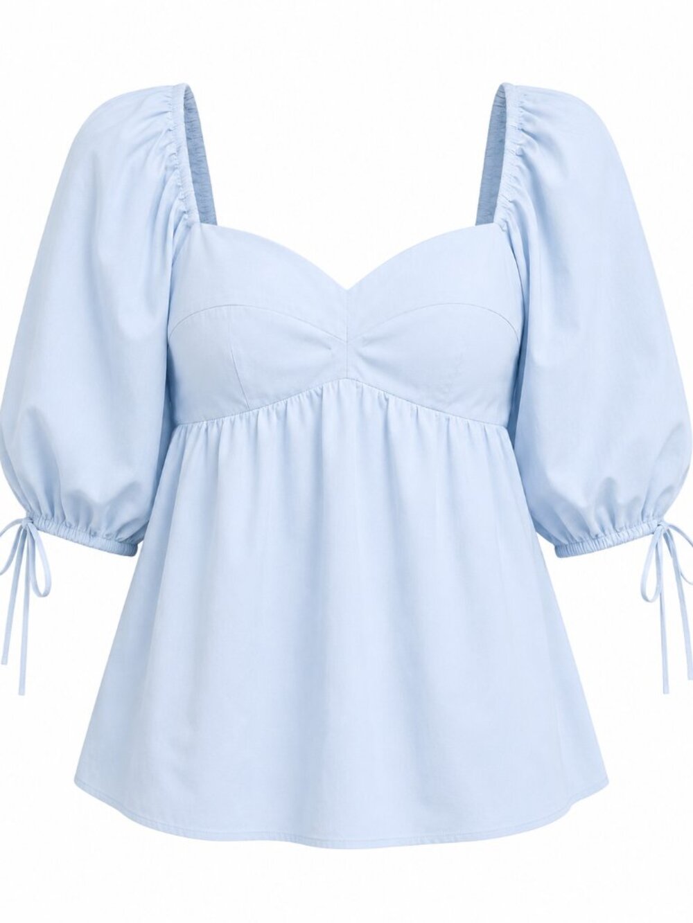 Amanda Uprichard Revolve Sz S Maxine Babydoll Top Baby Blue Bridgerton Coquette